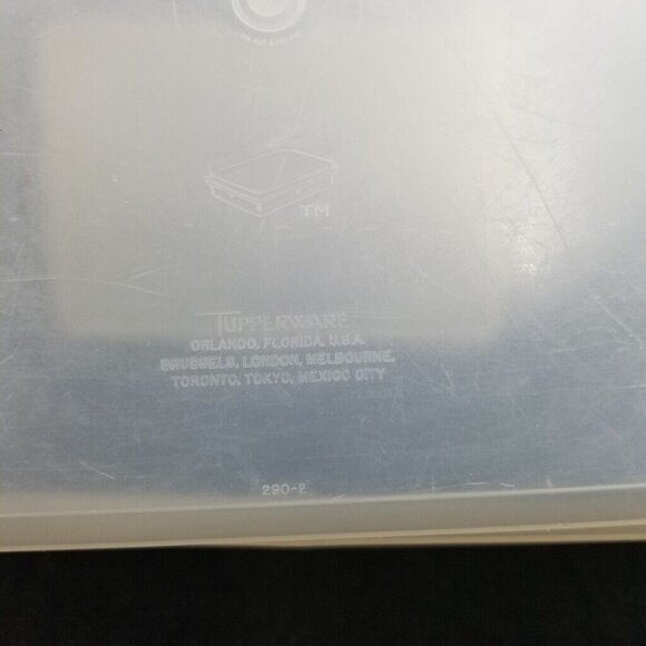 Vintage Tupperware 290-2 Container Rectangle Plastic Clear White Cover 291-7 - Picture 6 of 6